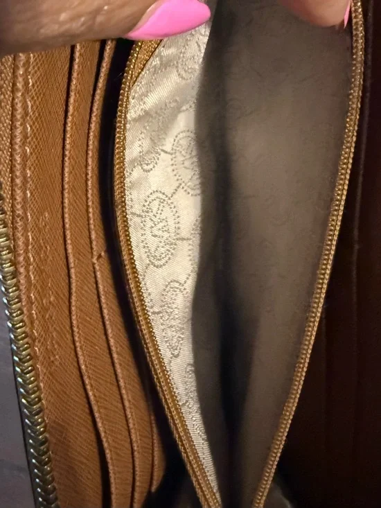 Michael Kors Cognac Saffiano Zip Wallet - Picture 7 of 8